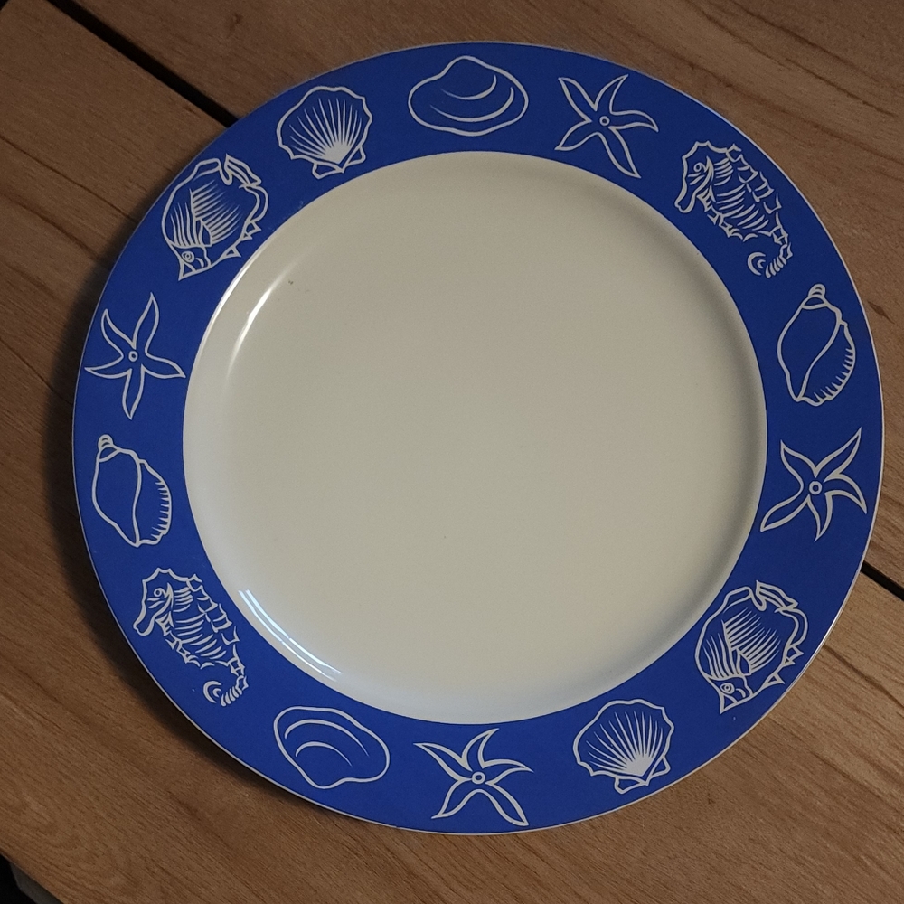 🌟 3 for $15 Deal! 🌟Sakura beach theme blue white dinner plate